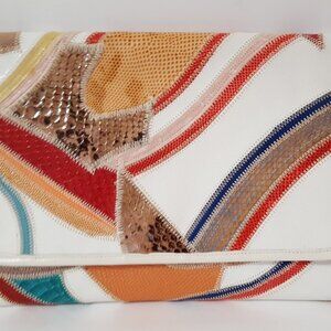 Varon Ladies Clutch Leather Handbag 12" x 8" w/Strap